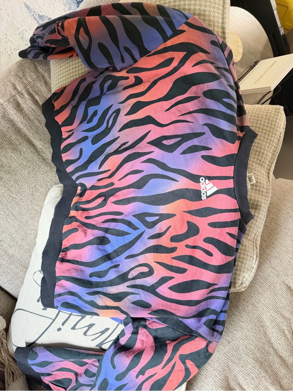 adidas Women’s Gradient Pink Purple Zebra Print Athletic Shorts